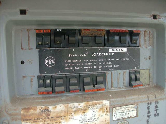 Federal Pacific Electrical Panels (Stab-Lok)  The High Failure Rate !